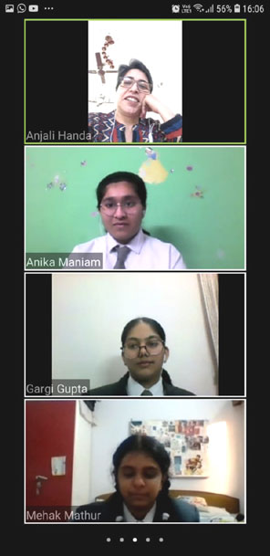 St. Mark's Girls School, Meera Bagh - Zoom Video Meet with French: International Collaborations : Click to Enlarge
