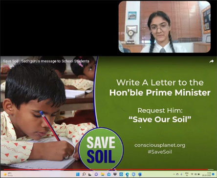 St. Mark's World School, Meera Bagh - An online session of an International project on Save Soil : Click to Enlarge