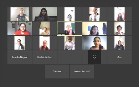 SMS Girls School - Video Conference Session with Barnes School and Junior College, Nashik : Click to Enlarge