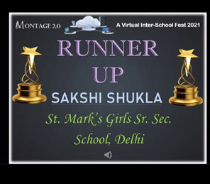 St. Mark's Girls School, Meera Bagh - Montage 2.0 an Inter School Competition : Click to Enlarge