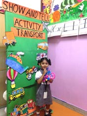 St. Mark's Girls School, Meera Bagh - Show and Tell Activity on Transport for Seedling : Click to Enlarge
