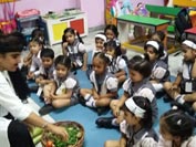 St. Mark's Girls School, Meera Bagh - Vegetable Vendor Activity Class Seedling : Click to Enlarge
