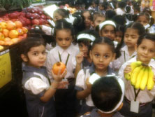 St. Mark's Girls School, Meera Bagh - Visit to Reliance Fresh Class Seedling : Click to Enlarge