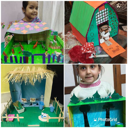 St. Mark's Girls School, Meera Bagh - Animal Home Activity by Class 1 : Click to Enlarge