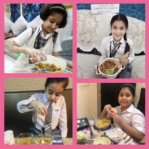 St. Mark's Girls School, Meera Bagh - Flameless Cooking by students of Class 3 : Click to Enlarge