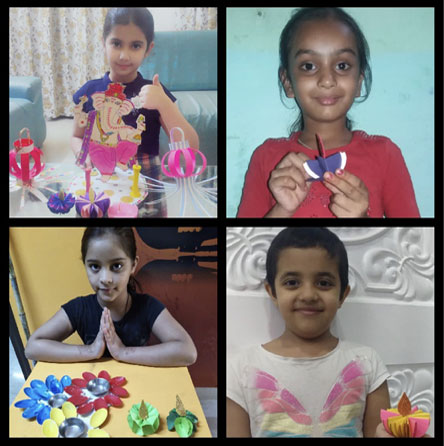 St. Mark's Girls School, Meera Bagh - Diya making activity by students of Class III : Click to Enlarge