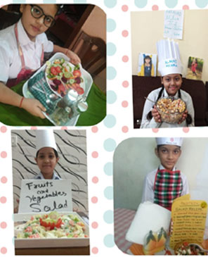 St. Mark's Girls School, Meera Bagh - Salad Making Activity by Class IV : Click to Enlarge