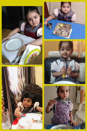 St. Mark's Girls School, Meera Bagh - Table Manners Activity for Class Seedling : Click to Enlarge