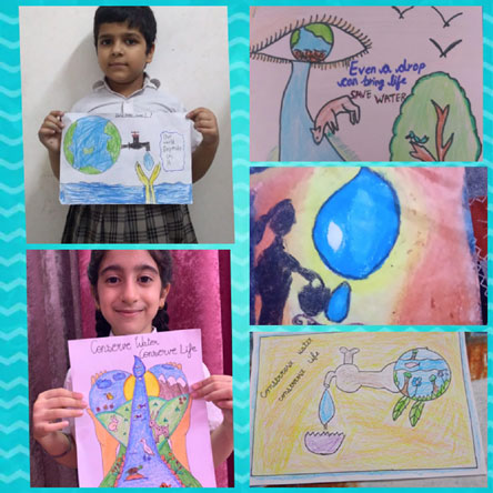 St. Mark's Girls School, Meera Bagh - Water Conservation Activity by Class 3 : Click to Enlarge