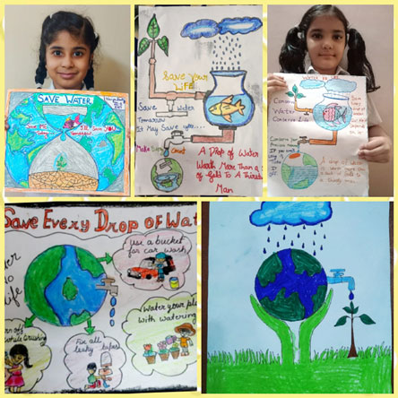 St. Mark's Girls School, Meera Bagh - Water Conservation Activity by Class 3 : Click to Enlarge