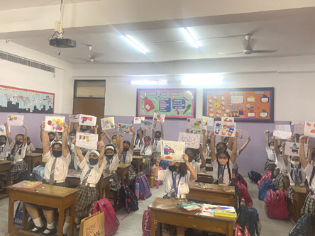 St. Mark's World School, Meera Bagh - Abstract Art by students of Class 4  : Click to Enlarge