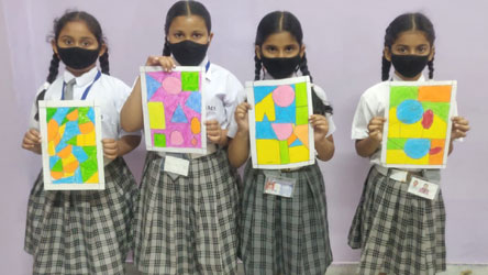 St. Mark's World School, Meera Bagh - Abstract Art by students of Class 4  : Click to Enlarge