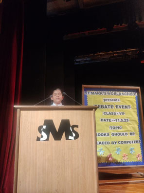 St. Mark's World School, Meera Bagh - Debate Event for Class 7 : Click to Enlarge