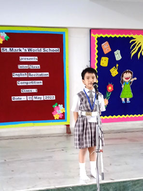 St. Mark's World School, Meera Bagh - English Recitation Competition for Class 1 : Click to Enlarge