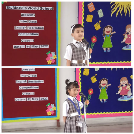 St. Mark's World School, Meera Bagh - English Recitation Competition for Class 1 : Click to Enlarge