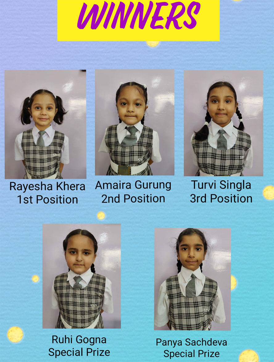 St. Mark's World School, Meera Bagh - Winners of English Recitation by Class 2 : Click to Enlarge