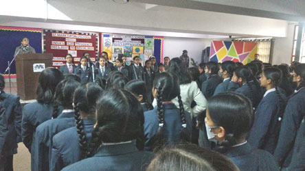 St. Mark's World School, Meera Bagh - Special Assembly on India's G20 Presidency : Click to Enlarge