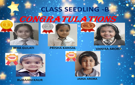 St. Mark's World School, Meera Bagh - Intra Class Competition Winners by Class Seedling : Click to Enlarge