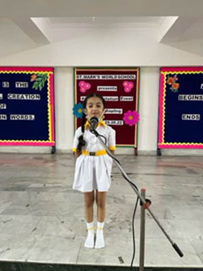 St. Mark's World School, Meera Bagh - Poem Recitation for Class Sapling : Click to Enlarge