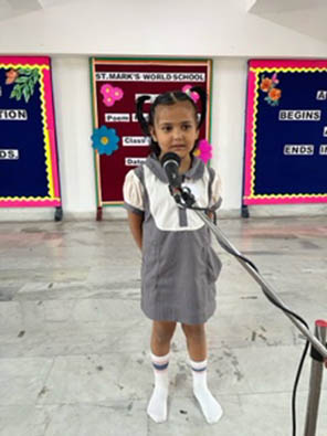 St. Mark's World School, Meera Bagh - Poem Recitation for Class Sapling : Click to Enlarge