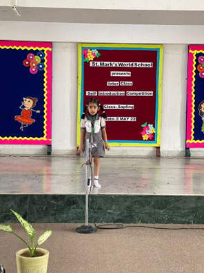 St. Mark's World School, Meera Bagh - Inter Class Self Introduction Competition for Class Sapling : Click to Enlarge