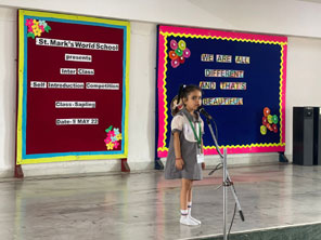 St. Mark's World School, Meera Bagh - Inter Class Self Introduction Competition for Class Sapling : Click to Enlarge