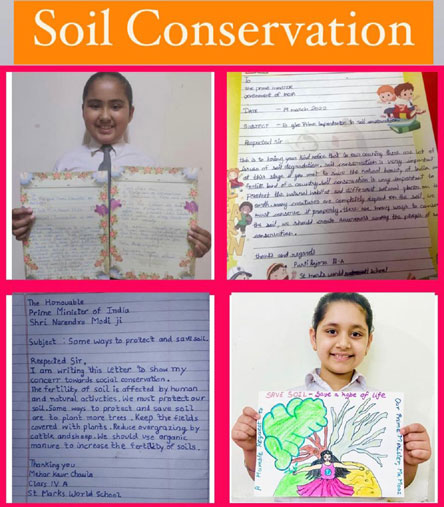 St. Mark's World School, Meera Bagh - Save Soil Activity by Class 1 to 5 : Click to Enlarge
