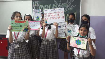 St. Mark's World School, Meera Bagh - World Population Day Activity  : Click to Enlarge