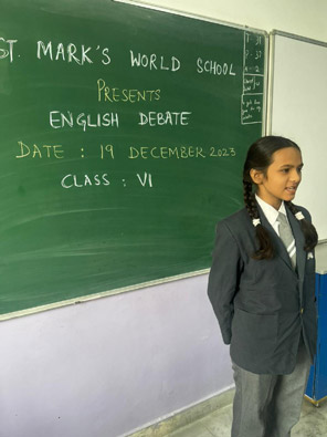 St. Mark's World School: Class 6 English Debate : Click to Enlarge