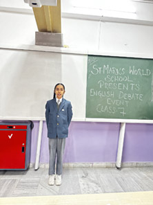 St. Mark's World School: English Debate Event by students of Class 7 : Click to Enlarge