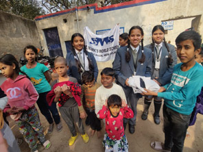 SMS World School, Meera Bagh - Clothing Drive : Click to Enlarge