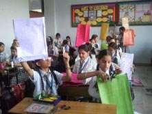 SMS, Girls School - Paper Bag Making Workshop : Click to Enlarge