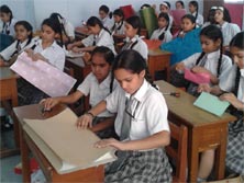 SMS, Girls School - Paper Bag Making Workshop : Click to Enlarge