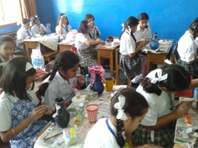 SMS, Girls School - Ceramic Pot Decoration Workshop : Click to Enlarge