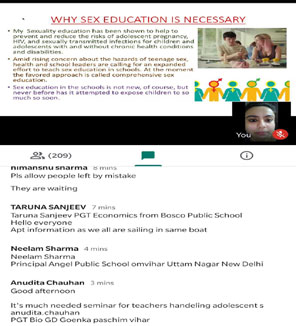 St. Mark's Girls School, Meera Bagh - Webinar - CBSE Workshop: Capacity Building Program on Understanding the Need and Issues of Adolescence : Click to Enlarge