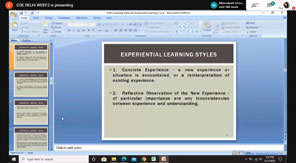 St. Mark's Girls School, Meera Bagh - Webinar CBSE - COE Workshop on Kolb's Experiential Learning Cycle : Click to Enlarge