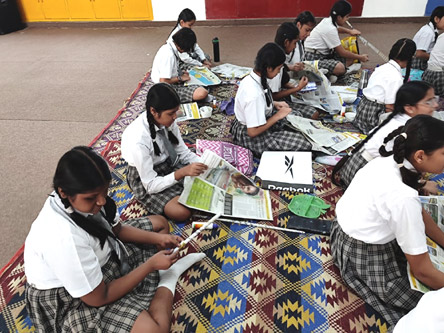 St. Mark's World School, Meera Bagh - Basket Weaving Activity by students of Class 6 : Click to Enlarge