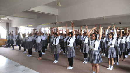 SMS, Girls School - Yoga Activity by Class XI : Click to Enlarge