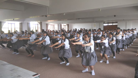 SMS, Girls School - Yoga Activity by Class XI : Click to Enlarge