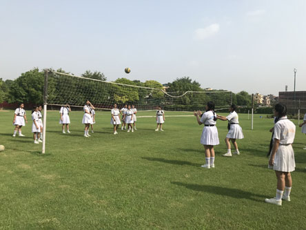 SMS, Girls School - Throwball Activity by Class XI : Click to Enlarge