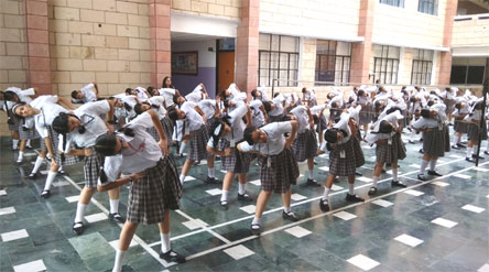 SMS, Girls School - Aerobics Activity by Class XI : Click to Enlarge