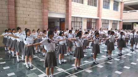 SMS, Girls School - Aerobics Activity by Class XI : Click to Enlarge