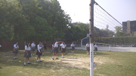 SMS, Girls School - Throwball Activity by Class XI : Click to Enlarge