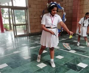 SMS, Girls School - Badminton Activity by Class IX : Click to Enlarge