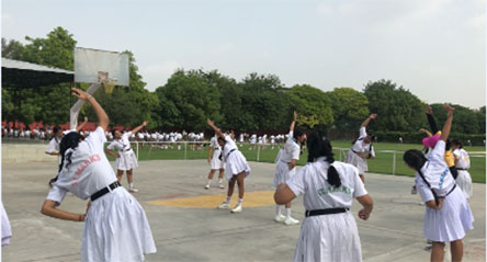 SMS, Girls School - Exercising Activity : Click to Enlarge