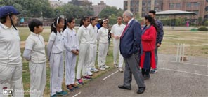 SMS Girls School - Inauguration of Cricket Pitch : Click to Enlarge
