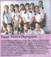 SMS, Girls School - Table Tennis Champions : Click to Enlarge