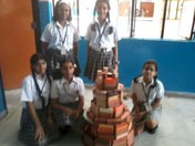 SMS Girls School - Brick Making Activity : Click to Enlarge