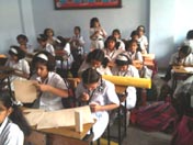 SMS Girls School - Brick Making Activity : Click to Enlarge